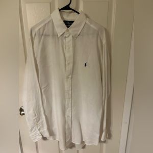 White Lenin shirt polo Ralph Lauren